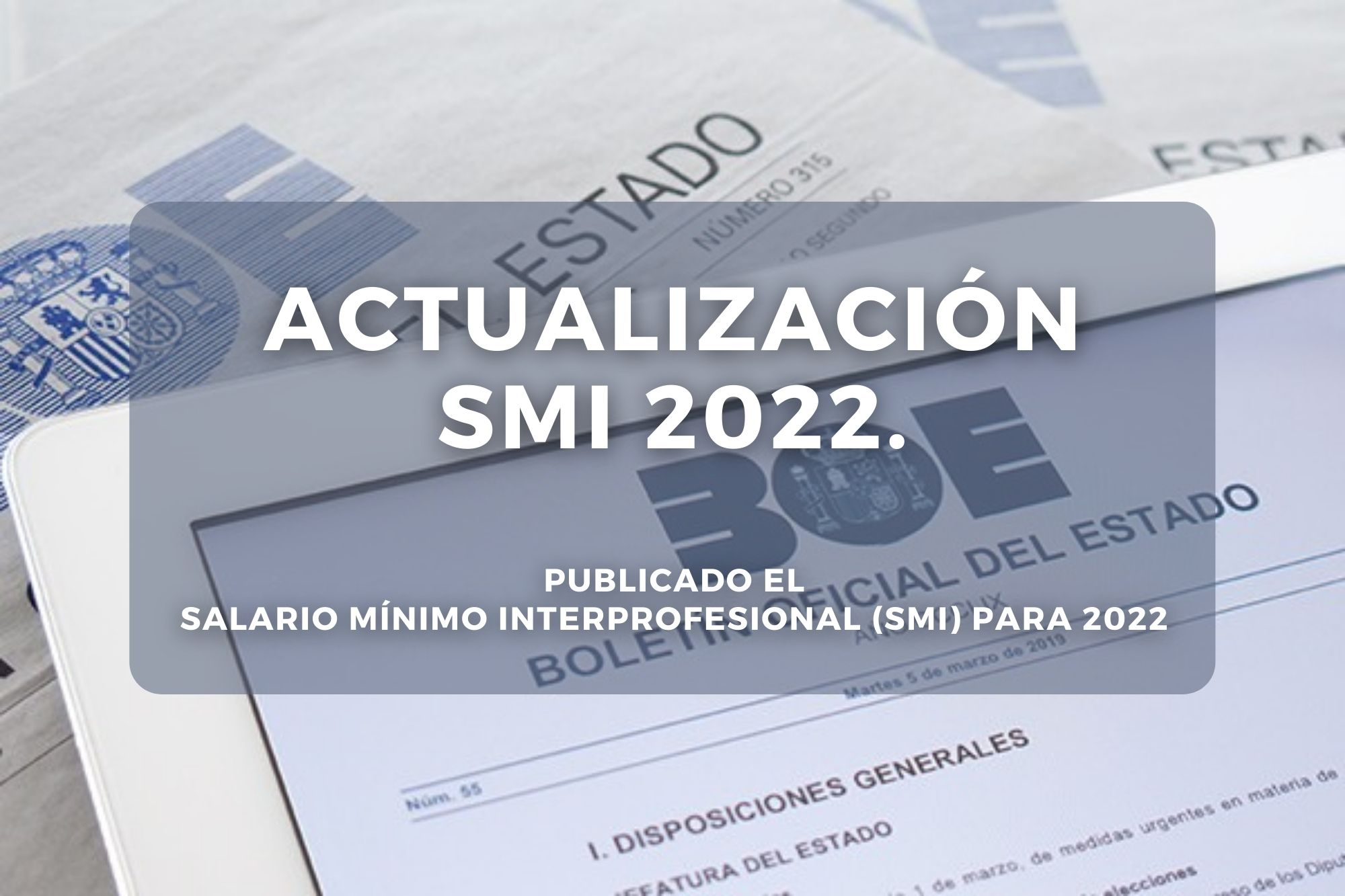 Actualización SMI: Publicado El Salario Mínimo Interprofesional Para 2022
